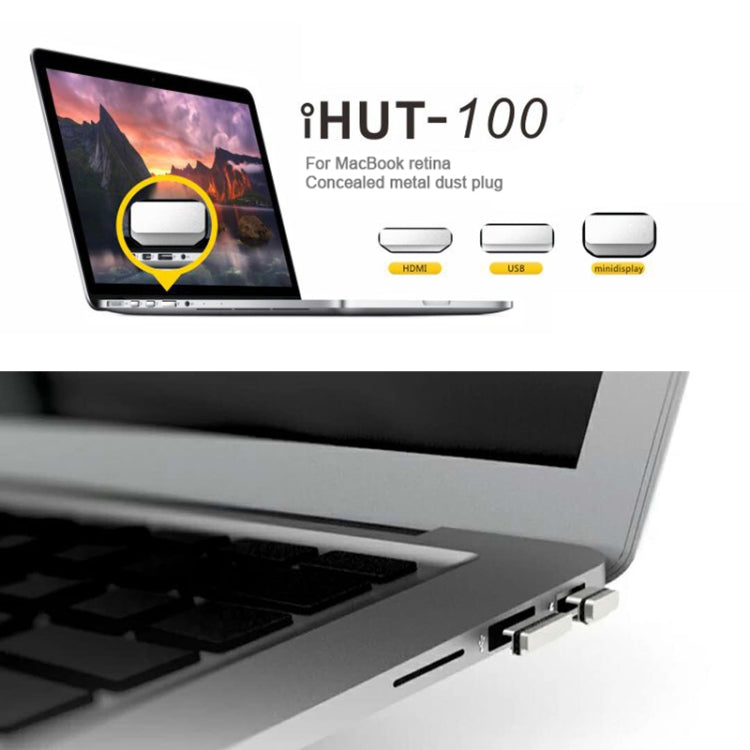BASEQI iHUT-100 Hidden Aluminum Alloy Anti Dust Plug for Macbook Pro Retina 13.3 / 15 inch Laptops - Others Accessories by PMC Jewellery | Online Shopping South Africa | PMC Jewellery | Buy Now Pay Later Mobicred