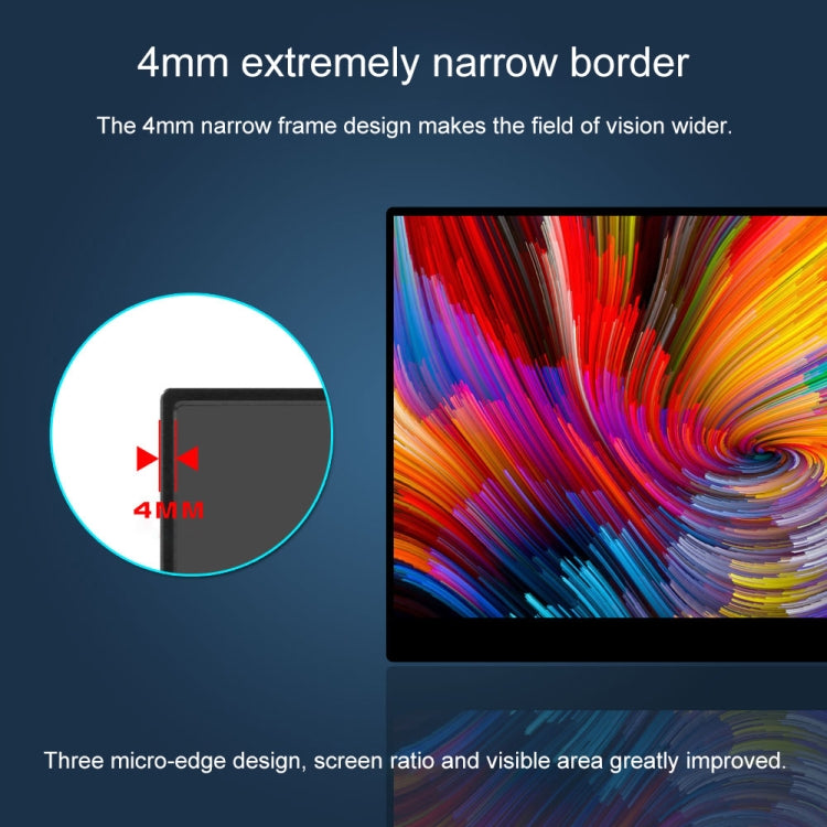 15.6 inch 1080P 178 Degree Wide Angle HD Portable IPS LED Display Monitor - 15 inch Above by PMC TechLife | Online Shopping South Africa | PMC TechLife | Buy Now Pay Later Mobicred