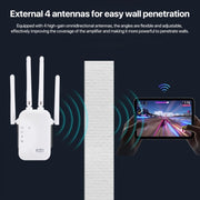 SM-010 Four-antenna 300M Repeater WiFi Wireless Router (US Plug)