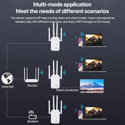 SM-010 Four-antenna 300M Repeater WiFi Wireless Router (US Plug)