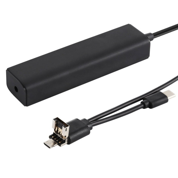 3 in 1 USB-C / Type-C + Micro USB + 4 x USB 2.0 Ports HUB Converter, Cable Length: 12cm(Black) - USB 2.0 HUB by PMC Jewellery | Online Shopping South Africa | PMC Jewellery | Buy Now Pay Later Mobicred