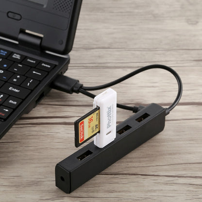 3 in 1 USB-C / Type-C + Micro USB + 4 x USB 2.0 Ports HUB Converter, Cable Length: 12cm(Black) - USB 2.0 HUB by PMC Jewellery | Online Shopping South Africa | PMC Jewellery | Buy Now Pay Later Mobicred