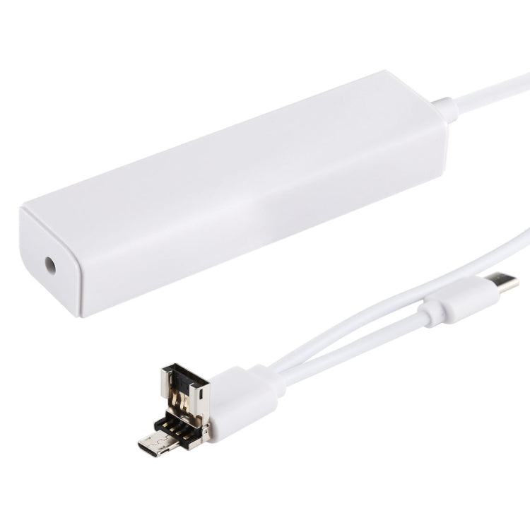 3 in 1 USB-C / Type-C + Micro USB + 4 x USB 2.0 Ports HUB Converter, Cable Length: 12cm(White) - USB 2.0 HUB by PMC Jewellery | Online Shopping South Africa | PMC Jewellery | Buy Now Pay Later Mobicred