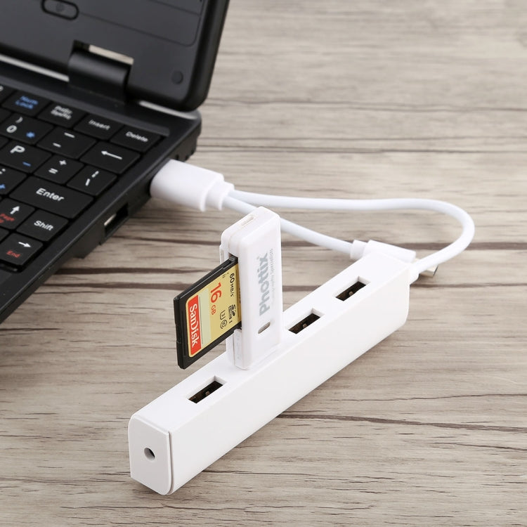 3 in 1 USB-C / Type-C + Micro USB + 4 x USB 2.0 Ports HUB Converter, Cable Length: 12cm(White) - USB 2.0 HUB by PMC Jewellery | Online Shopping South Africa | PMC Jewellery | Buy Now Pay Later Mobicred