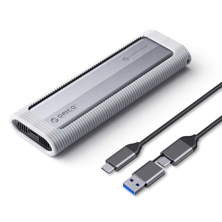 ORICO AXM2-G2-V1-GY-BP M.2 NVMe SSD Enclosure with Silicone Protective Case & Type-C+USB Cable - HDD Enclosure by ORICO | Online Shopping South Africa | PMC TechLife