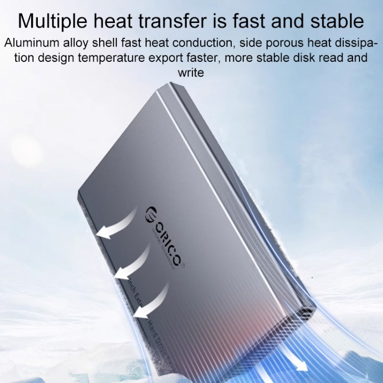 ORICO DD25 C3 2.5 inch Type-C to Type-C and USB Mechanical SSD Enclosure, Supported Capacity: 6TB(Dark Gray)