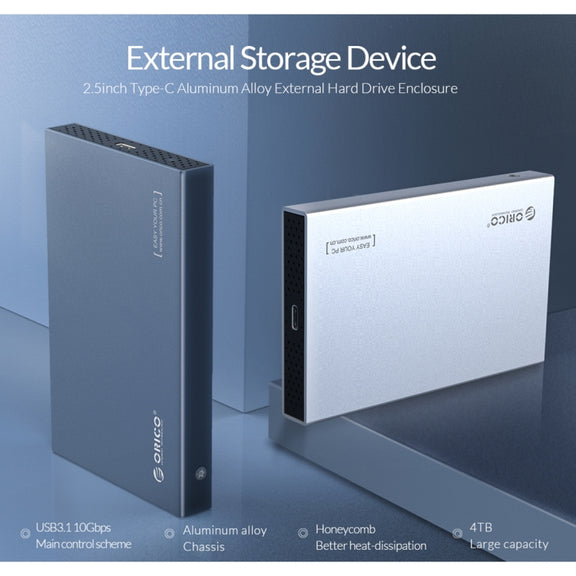 ORICO DD25 C3 2.5 inch Type-C to Type-C and USB Mechanical SSD Enclosure, Supported Capacity: 6TB(Dark Gray)