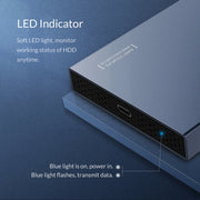 ORICO DD25 C3 2.5 inch Type-C to Type-C and USB Mechanical SSD Enclosure, Supported Capacity: 6TB(Dark Gray)