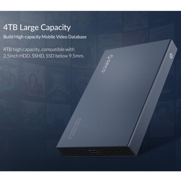 ORICO DD25 C3 2.5 inch Type-C to Type-C and USB Mechanical SSD Enclosure, Supported Capacity: 6TB(Dark Gray)