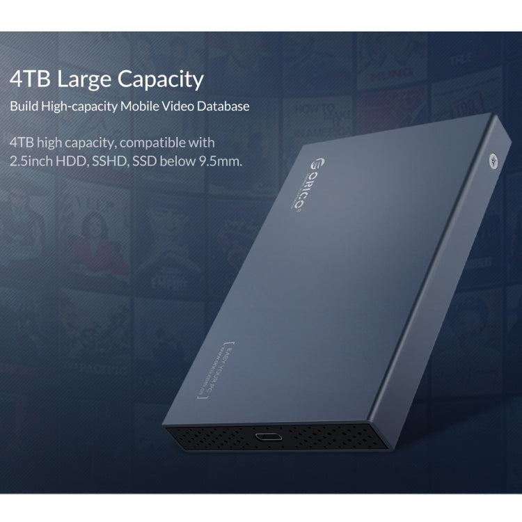 ORICO DD25 C3 2.5 inch Type-C to Type-C and USB Mechanical SSD Enclosure, Supported Capacity: 6TB(Dark Gray)