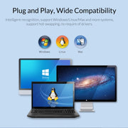 ORICO DD25 C3 2.5 inch Type-C to Type-C and USB Mechanical SSD Enclosure, Supported Capacity: 6TB(Dark Gray)