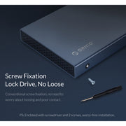 ORICO DD25 C3 2.5 inch Type-C to Type-C and USB Mechanical SSD Enclosure, Supported Capacity: 6TB(Dark Gray)