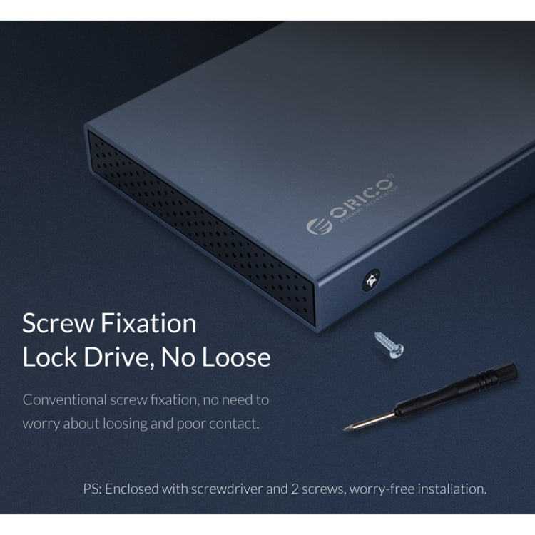 ORICO DD25 C3 2.5 inch Type-C to Type-C and USB Mechanical SSD Enclosure, Supported Capacity: 6TB(Dark Gray)