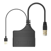 Male RJ45 3 in 1 Gigabit Network Splitter Cable Ethernet Network Coupler
