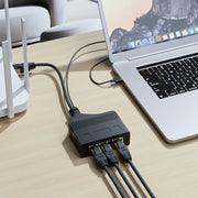 Male RJ45 3 in 1 Gigabit Network Splitter Cable Ethernet Network Coupler