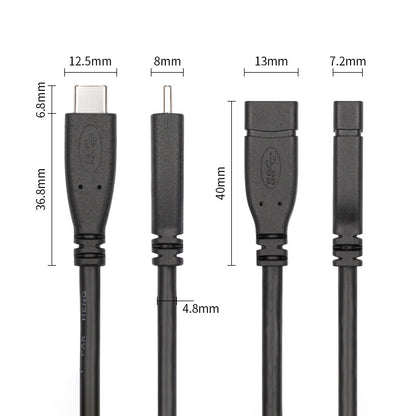 USB 3.1 Type-C / USB-C Male to Type-C / USB-C Female Gen2 Adapter Cable, Length: 50cm - Cable & Adapters by PMC Jewellery | Online Shopping South Africa | PMC Jewellery | Buy Now Pay Later Mobicred