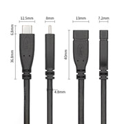 USB 3.1 Type-C / USB-C Male to Type-C / USB-C Female Gen2 Adapter Cable, Length: 50cm