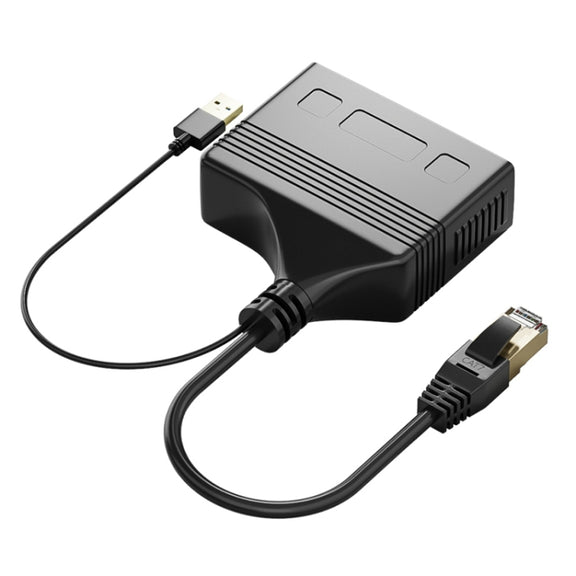 Male RJ45 3 in 1 100M Network Splitter Cable Ethernet Network Coupler