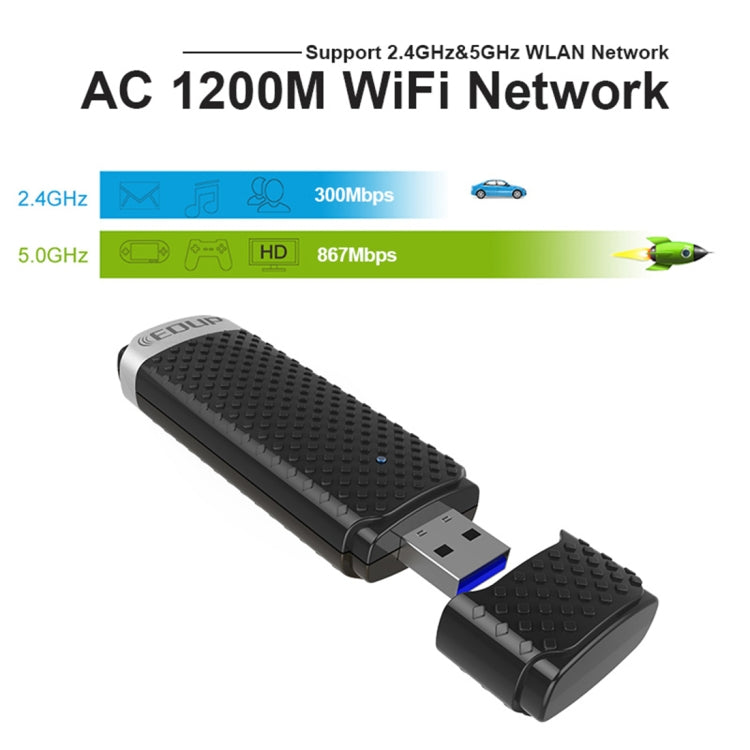 EDUP EP-AC1617 1200Mbps High Speed USB 3.0 WiFi Adapter Receiver Ethernet Adapter - free shipping - PMC Jewellery - Order now!
