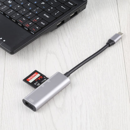 NK-3040 3 in 1 USB-C / Type-C Male to USB Female + SD / TF Card Slots Adapter SD / TF Card Reader - Card Reader by PMC Jewellery | Online Shopping South Africa | PMC Jewellery | Buy Now Pay Later Mobicred