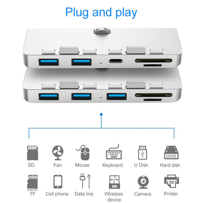 Rocketek For iMac USB3.0 x 3 + SD / TF Multi-function HUB Expansion Dock - free shipping - PMC Jewellery - Order now!