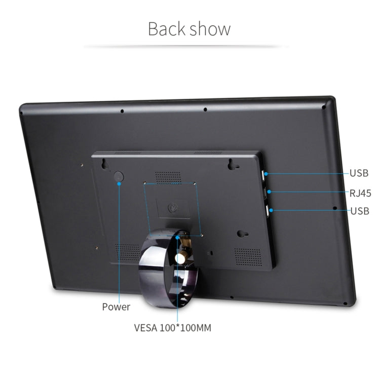 21.5 inch LCD Display Digital Photo Frame, RK3288 Quad Core Cortex A17 up to 1.8GHz, Android 8.1, 2GB+16GB, Support WiFi & Ethernet & Bluetooth & SD Card & 3.5mm Jack