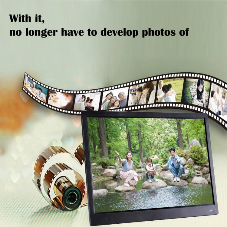 12.5 inch FHD LED Display Digital Photo Frame with Holder & Remote Control, MSTAR V56 Program, Support USB / SD Card Input (Black)