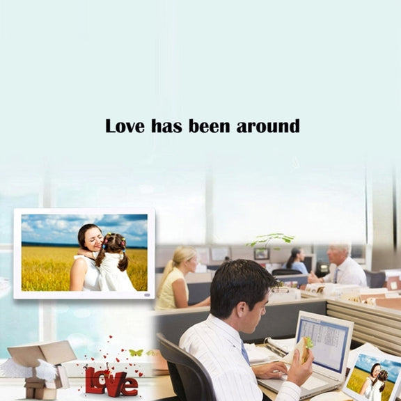 15.6 inch FHD LED Display Digital Photo Frame with Holder & Remote Control, MSTAR V53 Program, Support USB / SD Card Input(White)