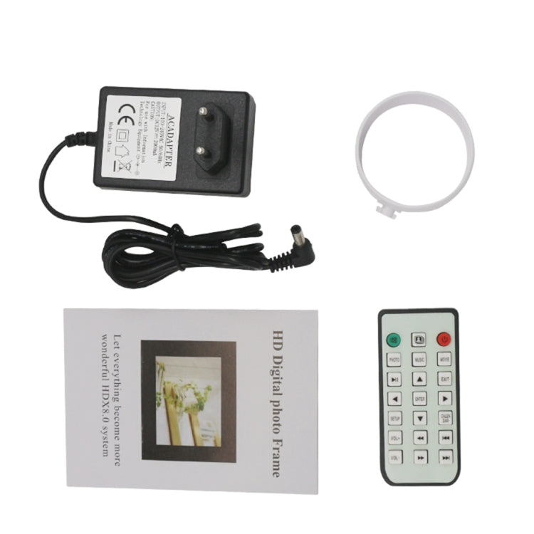 17.0 inch LED Display Digital Photo Frame with Holder / Remote Control, Allwinner Technology, Support USB / SD Card Input / OTG, US/EU/UK Plug(White)
