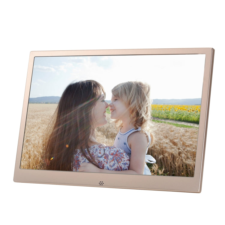 HSD1202 12.1 inch 1280x800 High Resolution Display Digital Photo Frame with Holder and Remote Control, Support SD / MMC / MS Card / USB Port, US Plug(Gold)