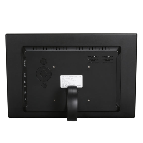 HSD1202 12.1 inch 1280x800 High Resolution Display Digital Photo Frame with Holder and Remote Control, Support SD / MMC / MS Card / USB Port, UK Plug(Black)