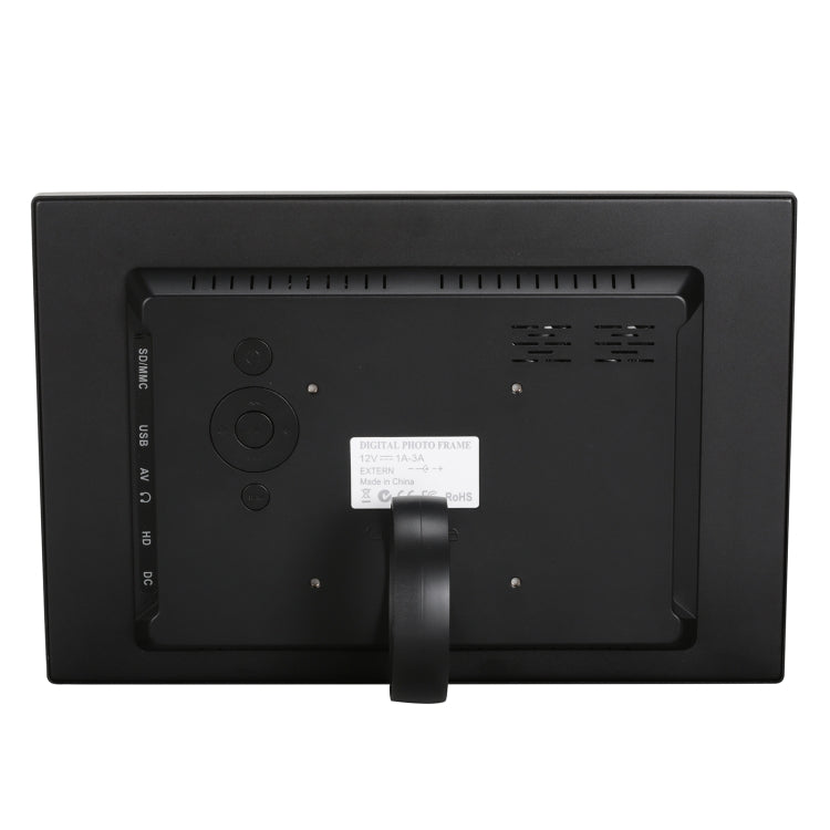 HSD1202 12.1 inch 1280x800 High Resolution Display Digital Photo Frame with Holder and Remote Control, Support SD / MMC / MS Card / USB Port, UK Plug(Black)
