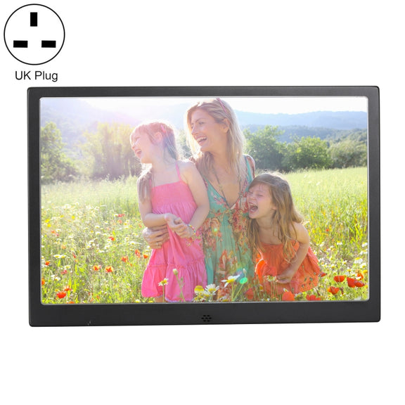 HSD1202 12.1 inch 1280x800 High Resolution Display Digital Photo Frame with Holder and Remote Control, Support SD / MMC / MS Card / USB Port, UK Plug(Black)