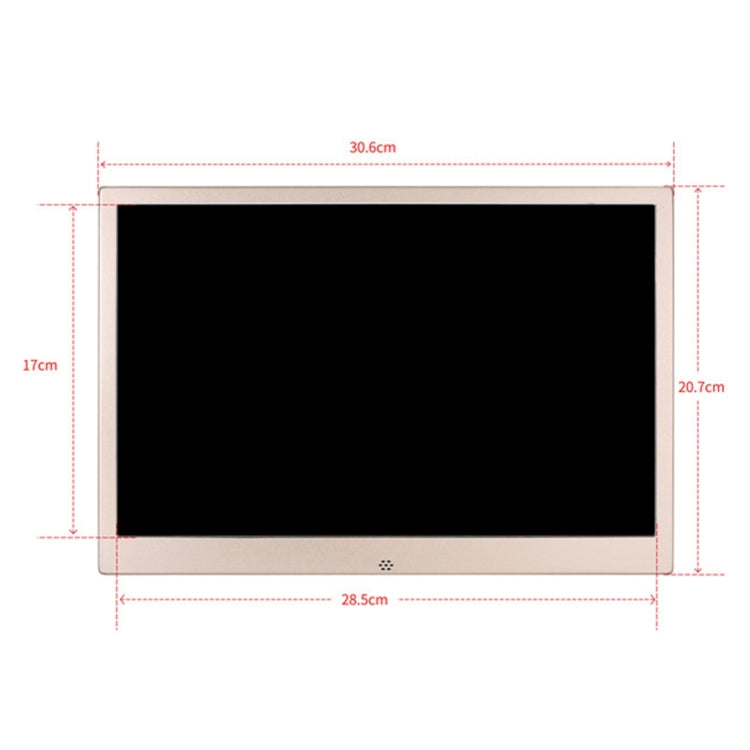 HSD1303 13.3 inch LED 1280x800 High Resolution Display Digital Photo Frame with Holder and Remote Control, Support SD / MMC / MS Card / USB Port, EU Plug(Silver)