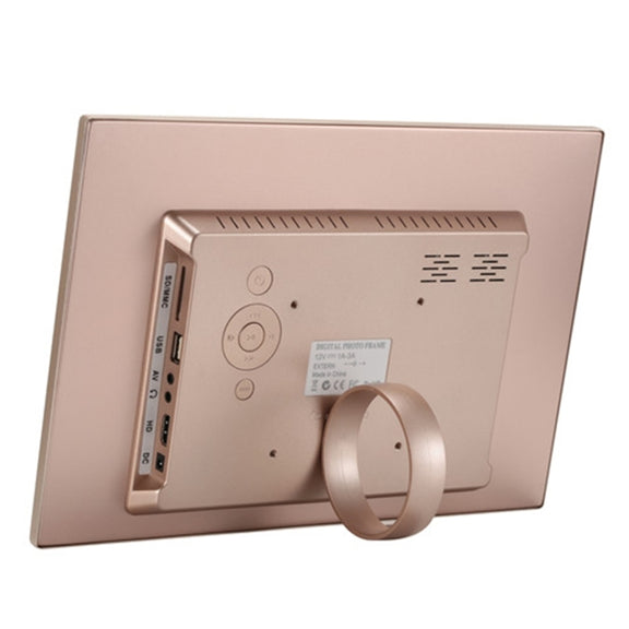 HSD1303 13.3 inch LED 1280x800 High Resolution Display Digital Photo Frame with Holder and Remote Control, Support SD / MMC / MS Card / USB Port, US Plug(Gold)