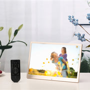 HSD1303 13.3 inch LED 1280x800 High Resolution Display Digital Photo Frame with Holder and Remote Control, Support SD / MMC / MS Card / USB Port, US Plug(Gold)