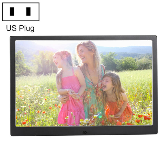 HSD1504 15.4 inch LED 1280x800 High Resolution Display Digital Photo Frame with Holder and Remote Control, Support SD / MMC / MS Card / USB Port, US Plug(Black)