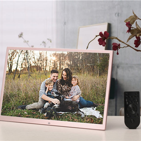HSD1707 17 inch LED 1440X900 High Resolution Display Digital Photo Frame with Holder and Remote Control, Support SD / MMC / MS Card / USB Port, US Plug(Gold)