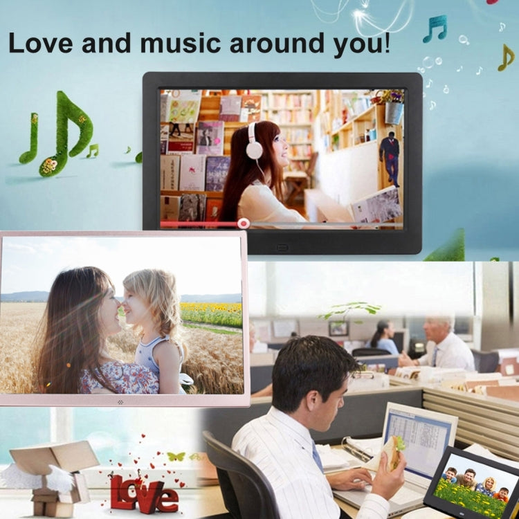 HSD1707 17 inch LED 1440X900 High Resolution Display Digital Photo Frame with Holder and Remote Control, Support SD / MMC / MS Card / USB Port, US Plug(Gold) - 15 inch Above by PMC TechLife | Online Shopping South Africa | PMC TechLife | Buy Now Pay Later Mobicred