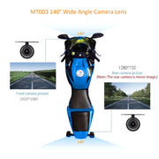 4 inch HD WIFI Dual Lens 1080P Water-resistant Motorcycle Driving Recorder