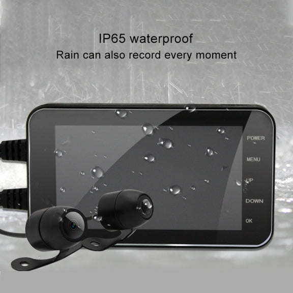 4 inch HD WIFI Dual Lens 1080P Water-resistant Motorcycle Driving Recorder