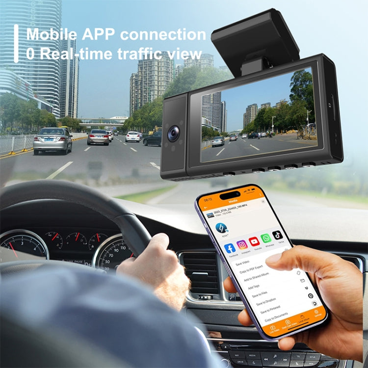 X12 1080P HD Panoramic Triple Recording WiFi Car Driving Recorder Support Mobile APP - Car DVRs by PMC TechLife | Online Shopping South Africa | PMC TechLife | Buy Now Pay Later Mobicred