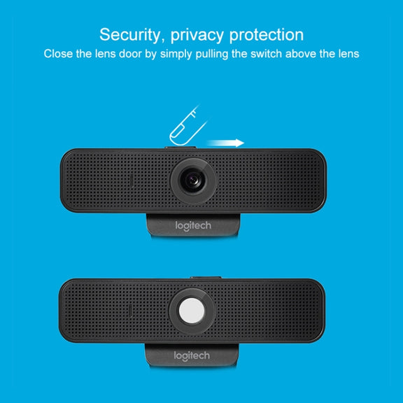 Logitech C925E 1080p HD Webcam with Integrated Security Cover(Black)