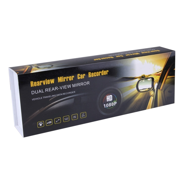 Left Screen Display Rearview Mirror Vehicle DVR, Allwinner Programs, 2 x Cameras 1080P HD 140 Degree Wide Angle Viewing, Support GPS Port/ Motion Detection / Night Vision / TF Card / G-Sensor - Car DVRs by PMC TechLife | Online Shopping South Africa | PMC TechLife | Buy Now Pay Later Mobicred