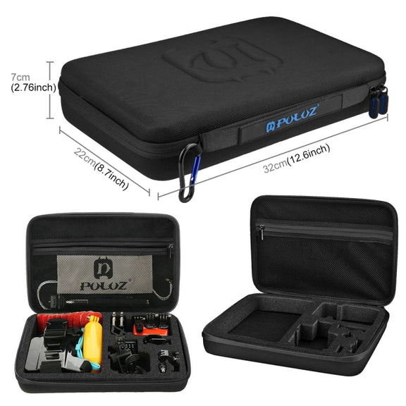 PULUZ 53 in 1 Accessories Total Ultimate Combo Kits with EVA Case (Chest Strap + Suction Cup Mount + 3-Way Pivot Arms + J-Hook Buckle + Wrist Strap + Helmet Strap + Extendable Monopod + Surface Mounts ...  for GoPro, Insta360, DJI and Other Action Cameras
