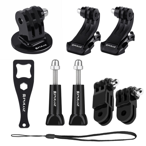 PULUZ 20 in 1 Accessories Combo Kits with EVA Case (Chest Strap + Head Strap + Suction Cup Mount + 3-Way Pivot Arm + J-Hook Buckles + Extendable Monopod + Tripod Adapter + Bobber Hand Grip + Storage B ...  for GoPro, Insta360, DJI and Other Action Cameras