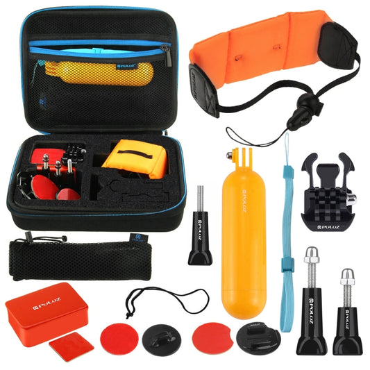 PULUZ 14 in 1 Surfing Accessories Combo Kits with EVA Case (Bobber Hand Grip + Floaty Sponge + Quick Release Buckle + Surf Board Mount + Floating Wrist Strap + Safety Tethers Strap + Storage Bag ) for GoPro, Insta360, DJI and Other Action Cameras -  by PULUZ | Online Shopping South Africa | PMC Jewellery | Buy Now Pay Later Mobicred