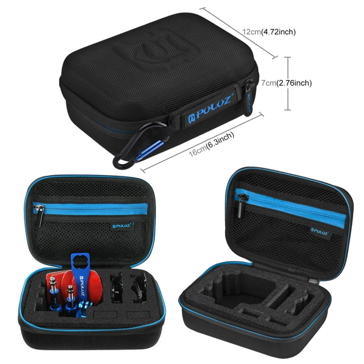 PULUZ 13 in 1 CNC Metal Accessories Combo Kits with EVA Case (Screws + Surface Mounts + Tripod Adapter + Storage Bag + Wrench) for GoPro, Insta360, DJI and Other Action Cameras