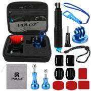 PULUZ 16 in 1 CNC Metal Accessories Combo Kits with EVA Case (Screws + Surface Mounts + Tripod Adapter + Extendable Pole Monopod + Storage Bag + Wrench) for GoPro, Insta360, DJI and Other Action Cameras