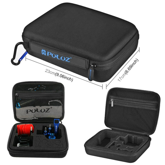 PULUZ 16 in 1 CNC Metal Accessories Combo Kits with EVA Case (Screws + Surface Mounts + Tripod Adapter + Extendable Pole Monopod + Storage Bag + Wrench) for GoPro, Insta360, DJI and Other Action Cameras